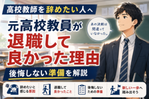 高校教師を辞めたい人へ|元高校教員が退職して良かった理由と後悔しない準備を解説