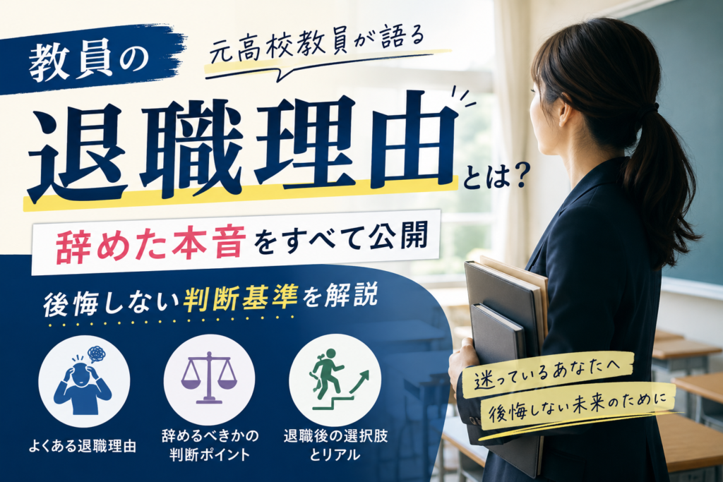 教員の退職理由とは？元高校教員が辞めた本音と後悔しない判断基準を解説