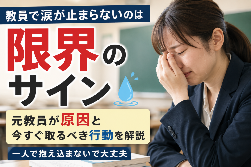 教員で涙が止まらないのは限界のサイン｜元教員が原因と今すぐ取るべき行動を解説