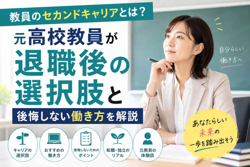 教員のセカンドキャリアとは？元高校教員が退職後の選択肢と後悔しない働き方を解説